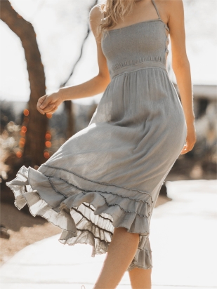 Beige strappy summer dress