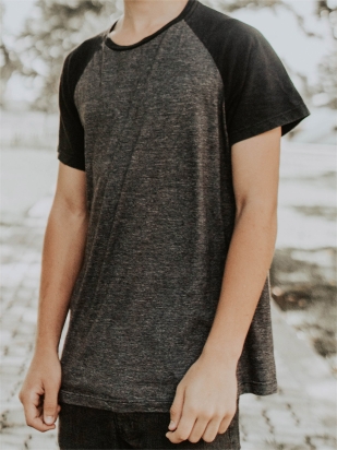 Raglan grey & black Tee